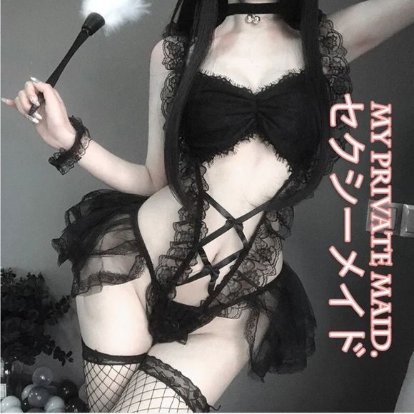 ExyFunShop Other - Japanese Maid Cosplay Sexy Costumes Perspective Lingerie Lace Outfit Babydoll US